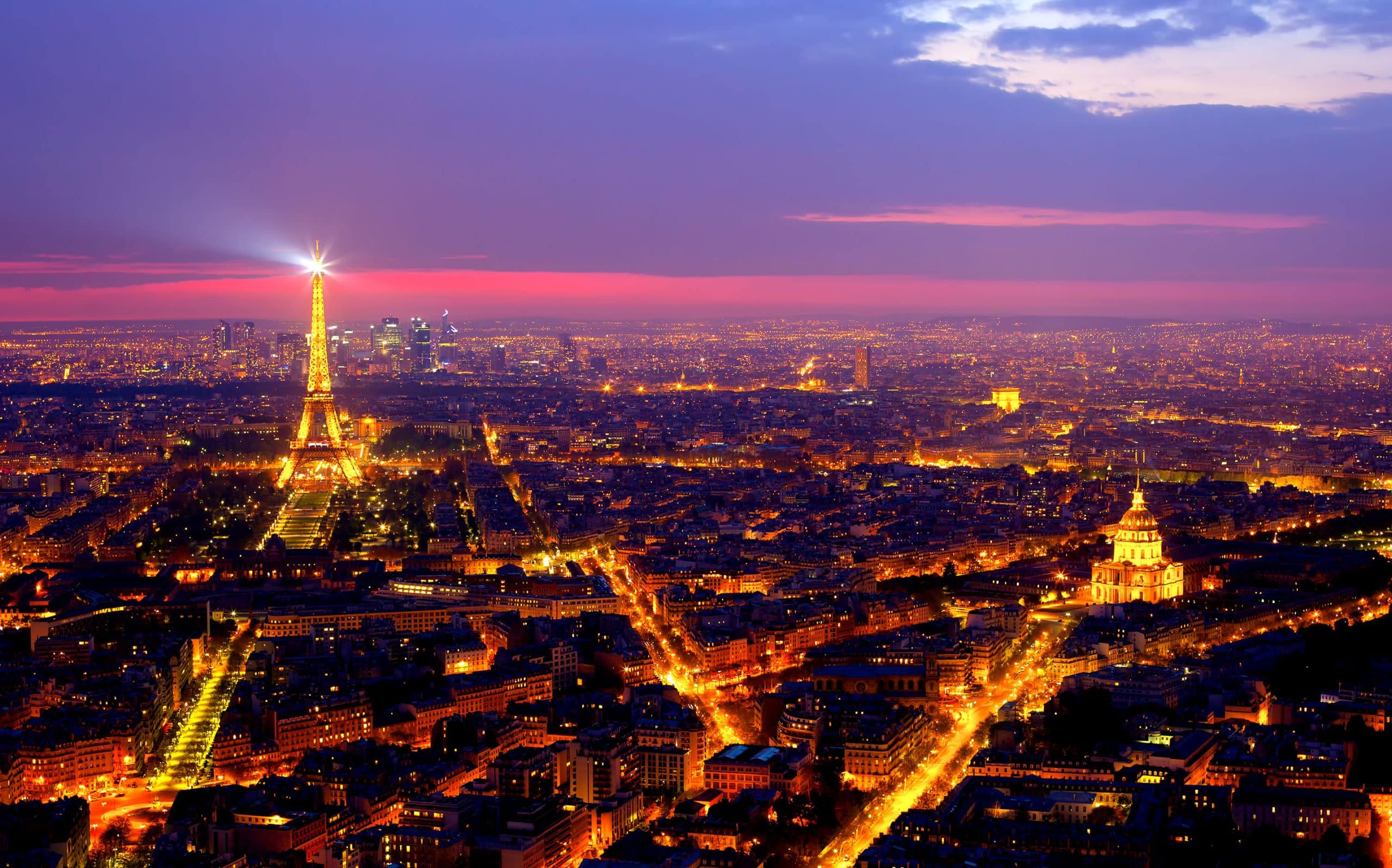 View of Paris by night